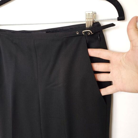 CLUB MONACO Straight Wool Pants Women's Size 2 Black Trousers Career Lightweight - Picture 7 of 13